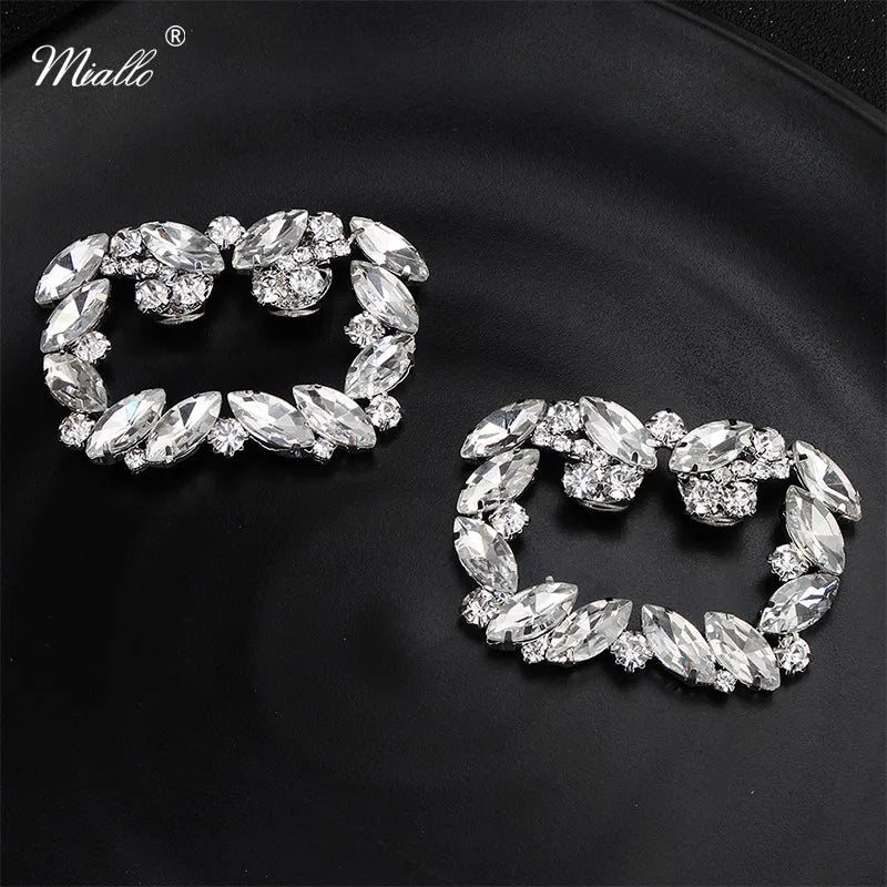 Austrian Crystal and Pearl Bridal Shoe Clips - Luzilly Bridal & Apparel