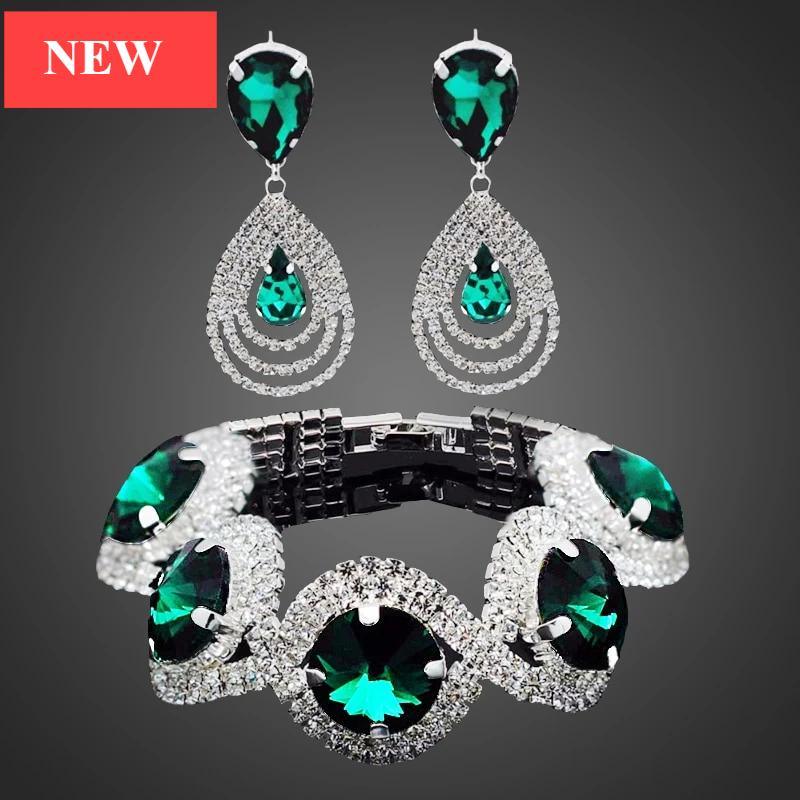 Austrian Crystal Bridal Jewelry Set - Luzilly Bridal & Apparel