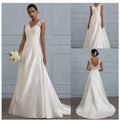 Autumn new white temperament lace dress European wedding bridesmaid backless low collar large size dress long skirt - Luzilly Bridal & Apparel