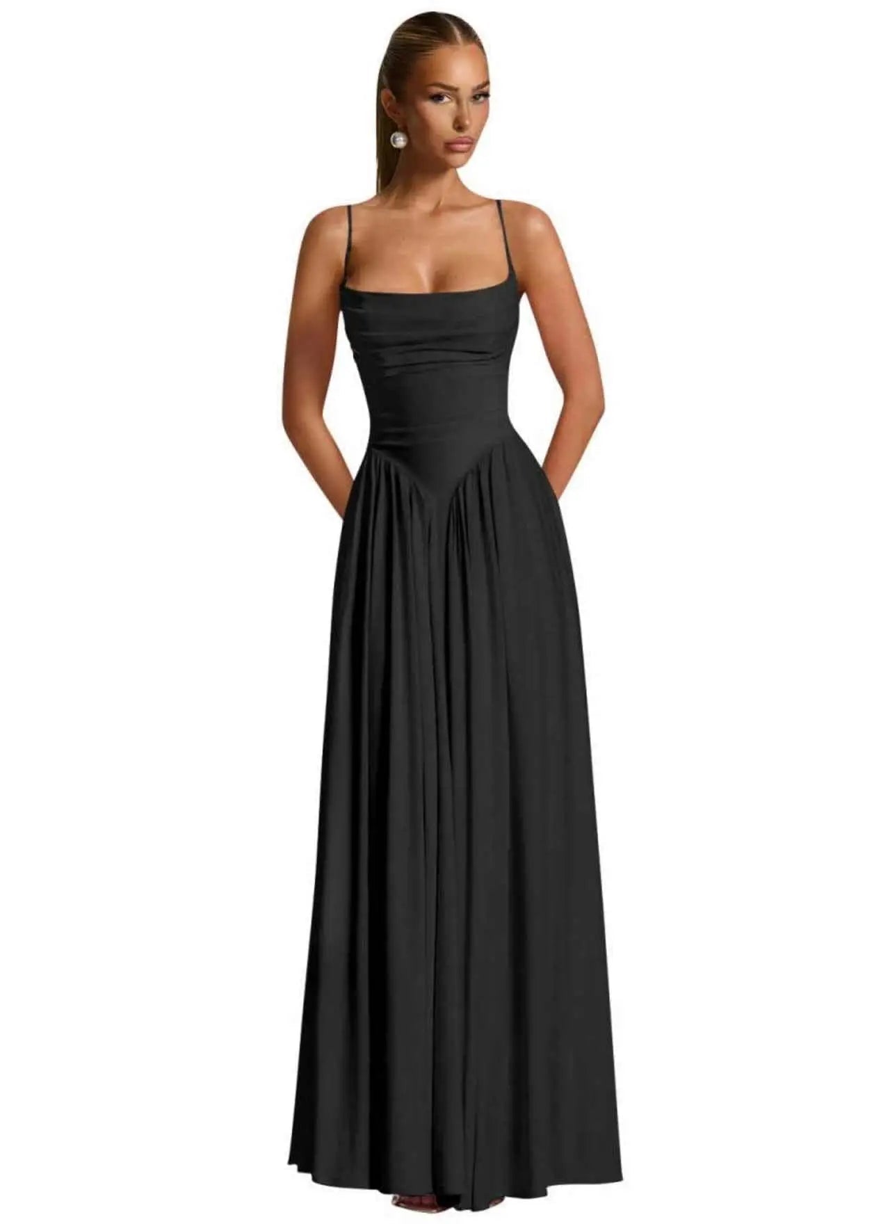 Backless Spaghetti-Strap Chiffon Bridesmaid Dress - Luzilly Bridal & Apparel