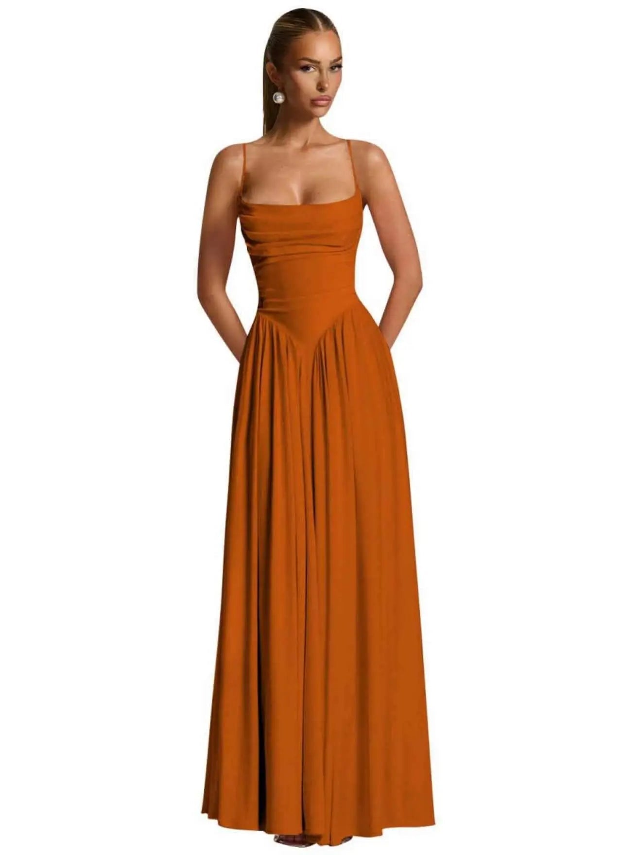 Backless Spaghetti-Strap Chiffon Bridesmaid Dress - Luzilly Bridal & Apparel