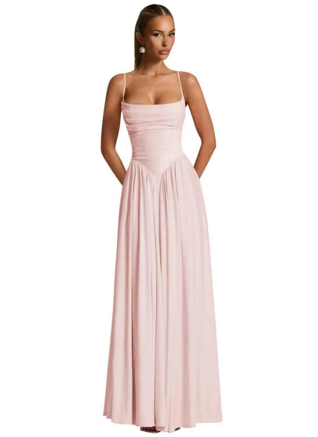 Backless Spaghetti-Strap Chiffon Bridesmaid Dress - Luzilly Bridal & Apparel