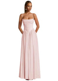 Backless Spaghetti-Strap Chiffon Bridesmaid Dress - Luzilly Bridal & Apparel