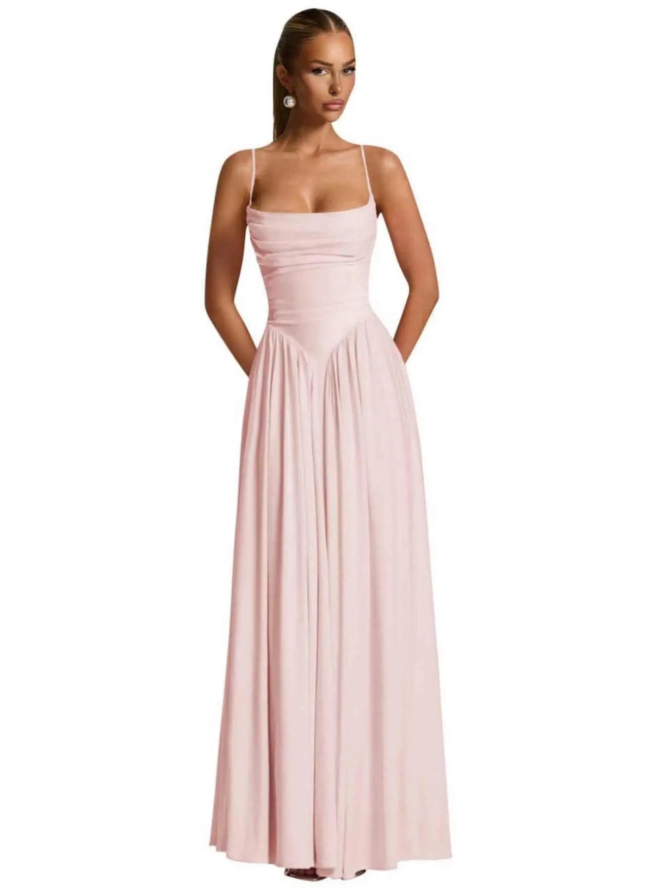 Backless Spaghetti-Strap Chiffon Bridesmaid Dress - Luzilly Bridal & Apparel