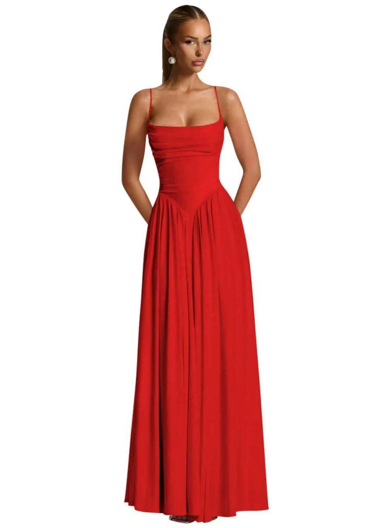 Backless Spaghetti-Strap Chiffon Bridesmaid Dress - Luzilly Bridal & Apparel