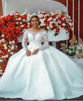 Ball Gown Wedding Dress Long Sleeves Bridal Gown - Luzilly Bridal & Apparel