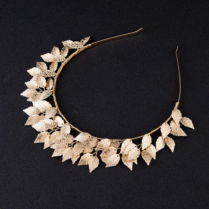 Baroque Gold Flower Leaves Crystal Bridal Crowns for Wedding Hair Accessories New Simulated Pearl Crowns Tiaras Diadem Headbands - Luzilly Bridal & Apparel