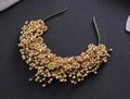 Baroque Gold Flower Leaves Crystal Bridal Crowns for Wedding Hair Accessories New Simulated Pearl Crowns Tiaras Diadem Headbands - Luzilly Bridal & Apparel