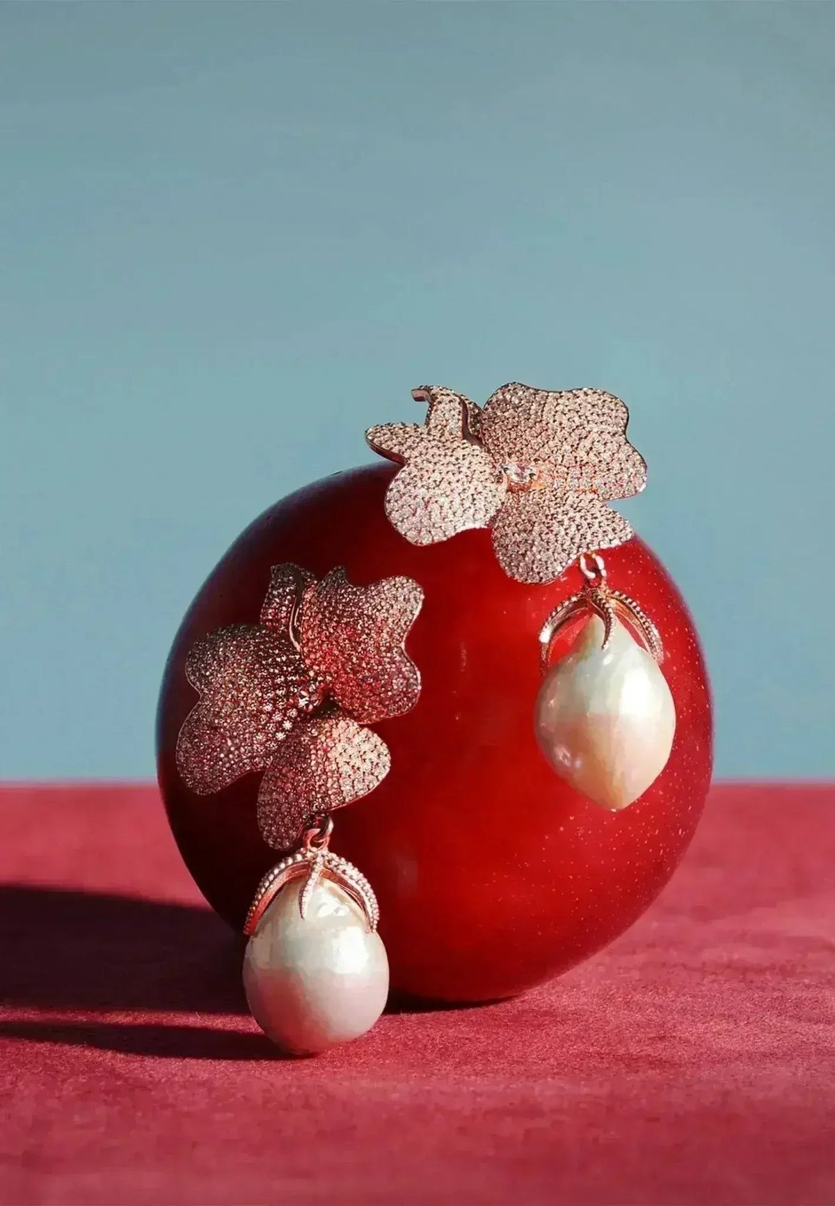 Baroque Pearl & Sterling Silver Flower Drop Earrings - Luzilly Bridal & Apparel