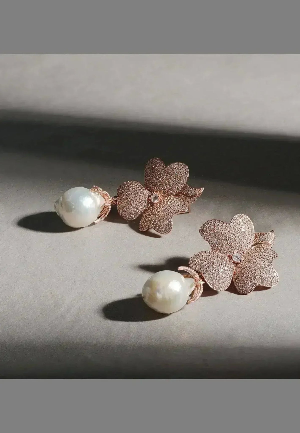 Baroque Pearl & Sterling Silver Flower Drop Earrings - Luzilly Bridal & Apparel