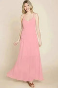 Beach Maxi Bridesmaid Dress with Criss Cross Back - Luzilly Bridal & Apparel