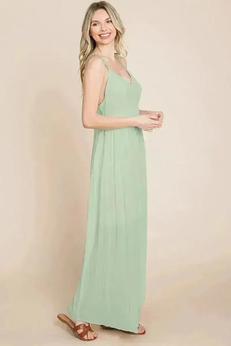 Beach Maxi Bridesmaid Dress with Criss Cross Back - Luzilly Bridal & Apparel