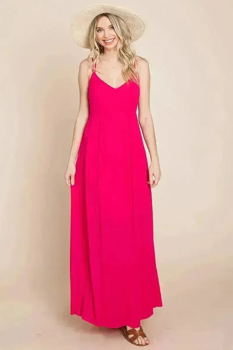Beach Maxi Bridesmaid Dress with Criss Cross Back - Luzilly Bridal & Apparel