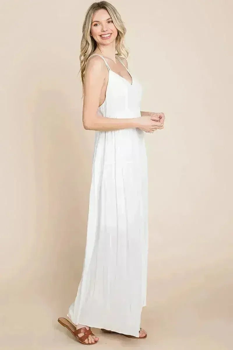 Beach Maxi Bridesmaid Dress with Criss Cross Back - Luzilly Bridal & Apparel