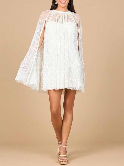 Beaded Bridal Cape Dress | 51192 - Luzilly Bridal & Apparel