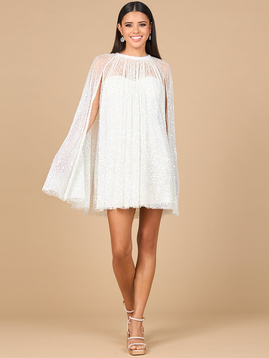 Beaded Bridal Cape Dress | 51192 - Luzilly Bridal & Apparel