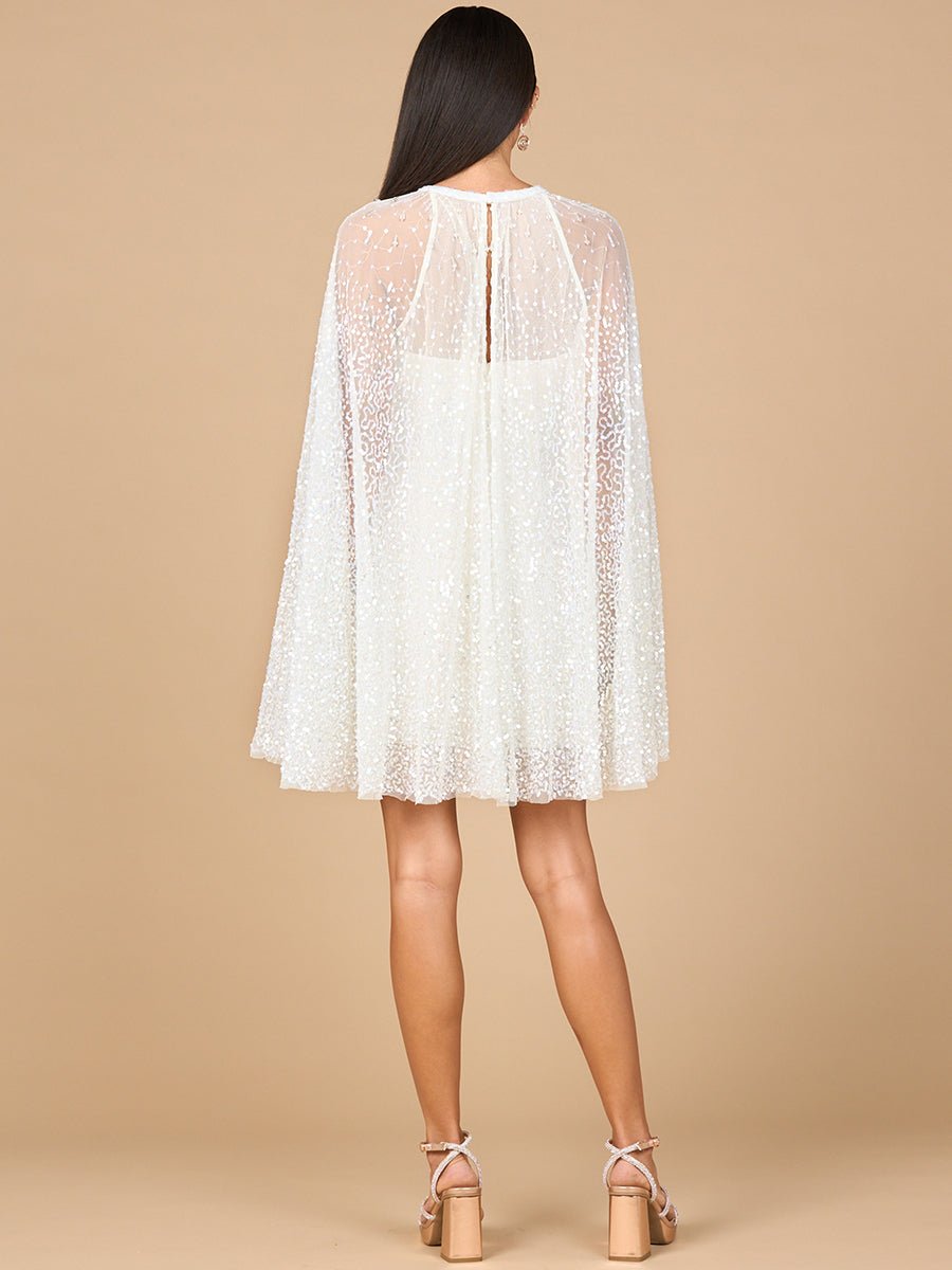 Beaded Bridal Cape Dress | 51192 - Luzilly Bridal & Apparel