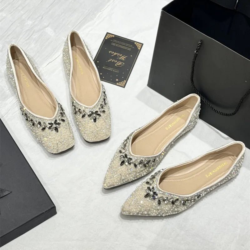 Beaded Bridal Flat Mules - Luzilly Bridal & Apparel