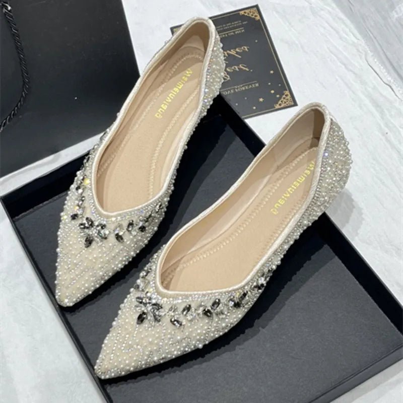 Beaded Bridal Flat Mules - Luzilly Bridal & Apparel