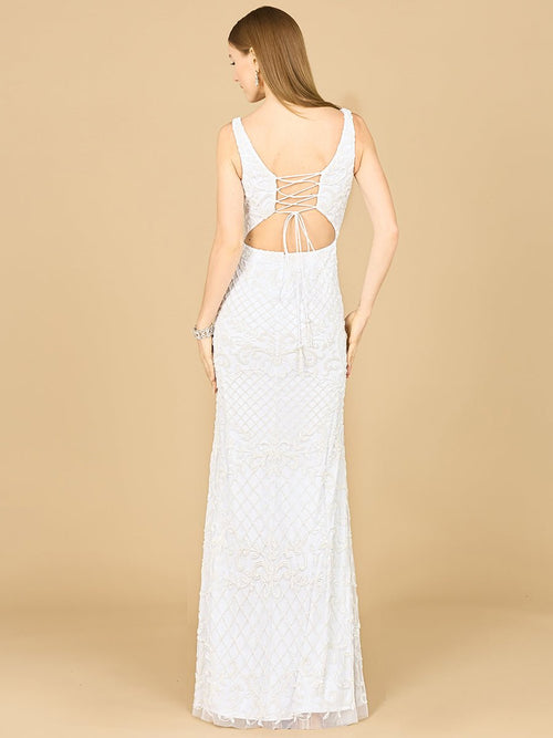 Beaded Bridal Gown with Lace Up Back - Luzilly Bridal & Apparel