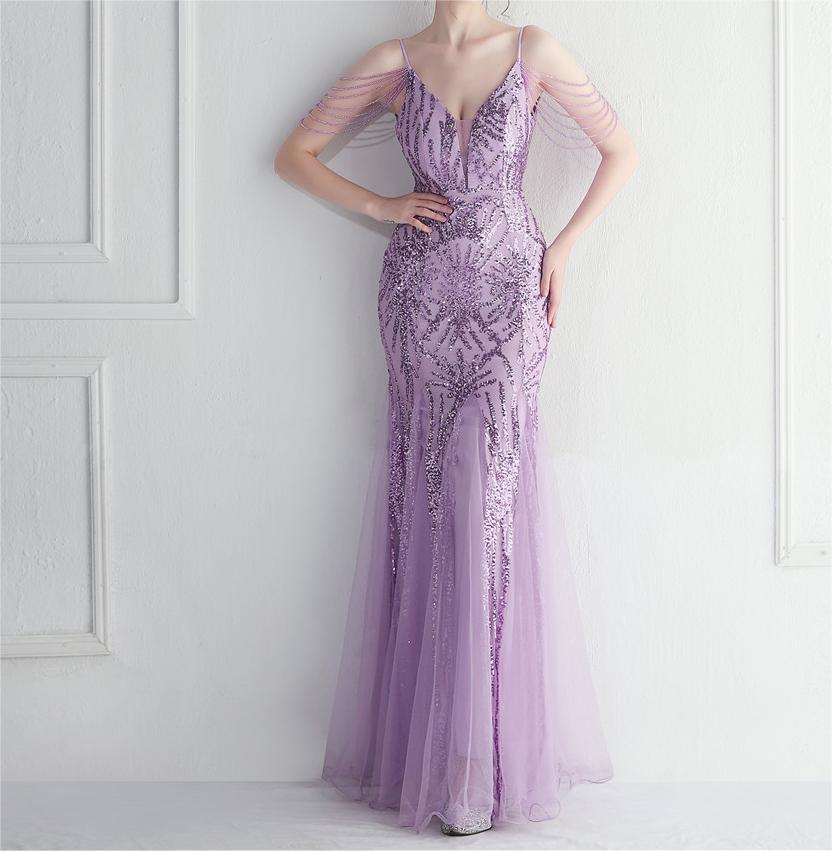 Beaded Camisole Evening Dress - Luzilly Bridal & Apparel
