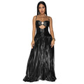Beaded Cutout Glitter Evening Dress - Luzilly Bridal & Apparel