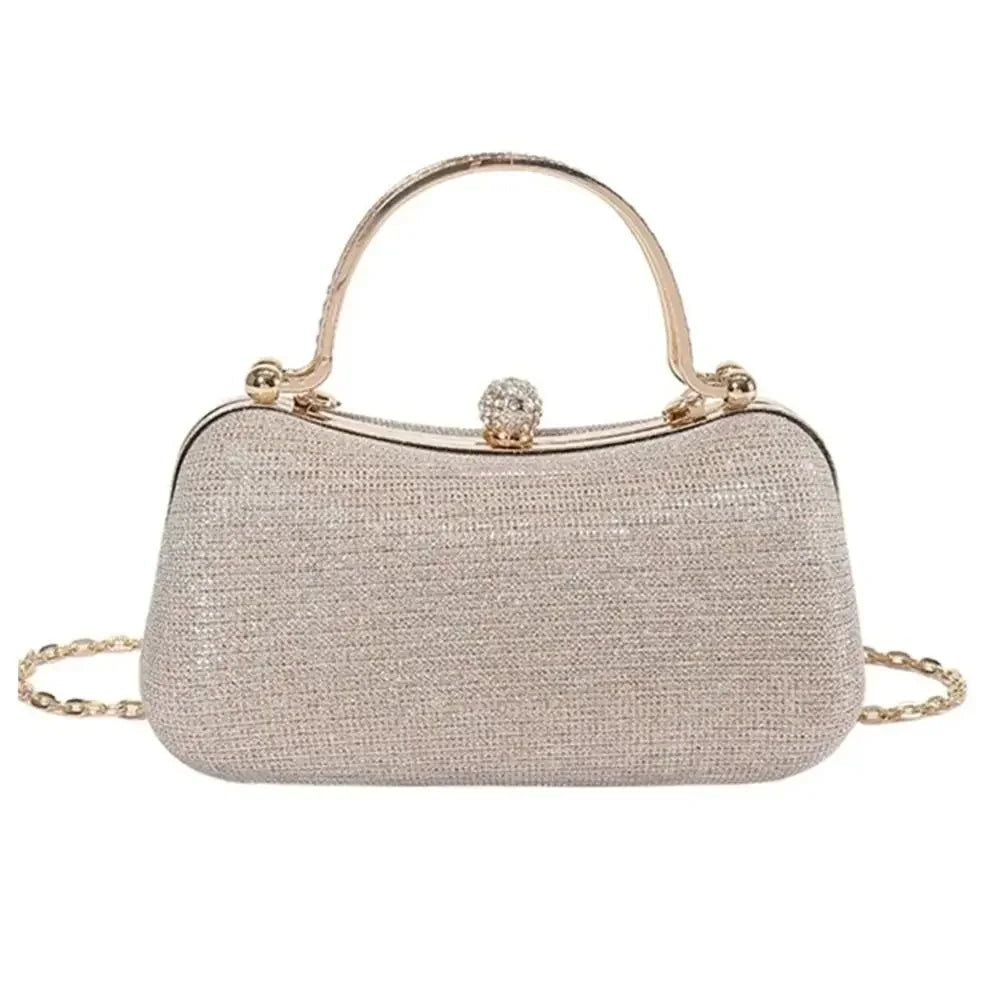 Beaded Egg-Shape Evening Bag with Chain - Luzilly Bridal & Apparel
