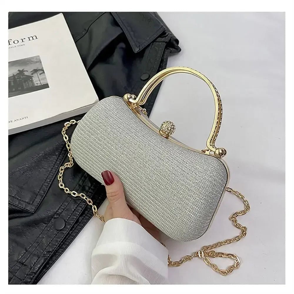Beaded Egg-Shape Evening Bag with Chain - Luzilly Bridal & Apparel