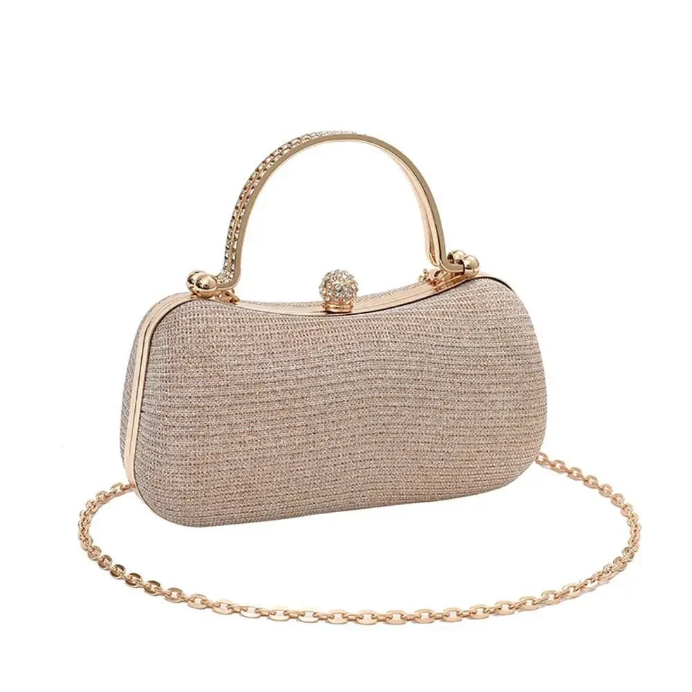 Beaded Egg-Shape Evening Bag with Chain - Luzilly Bridal & Apparel
