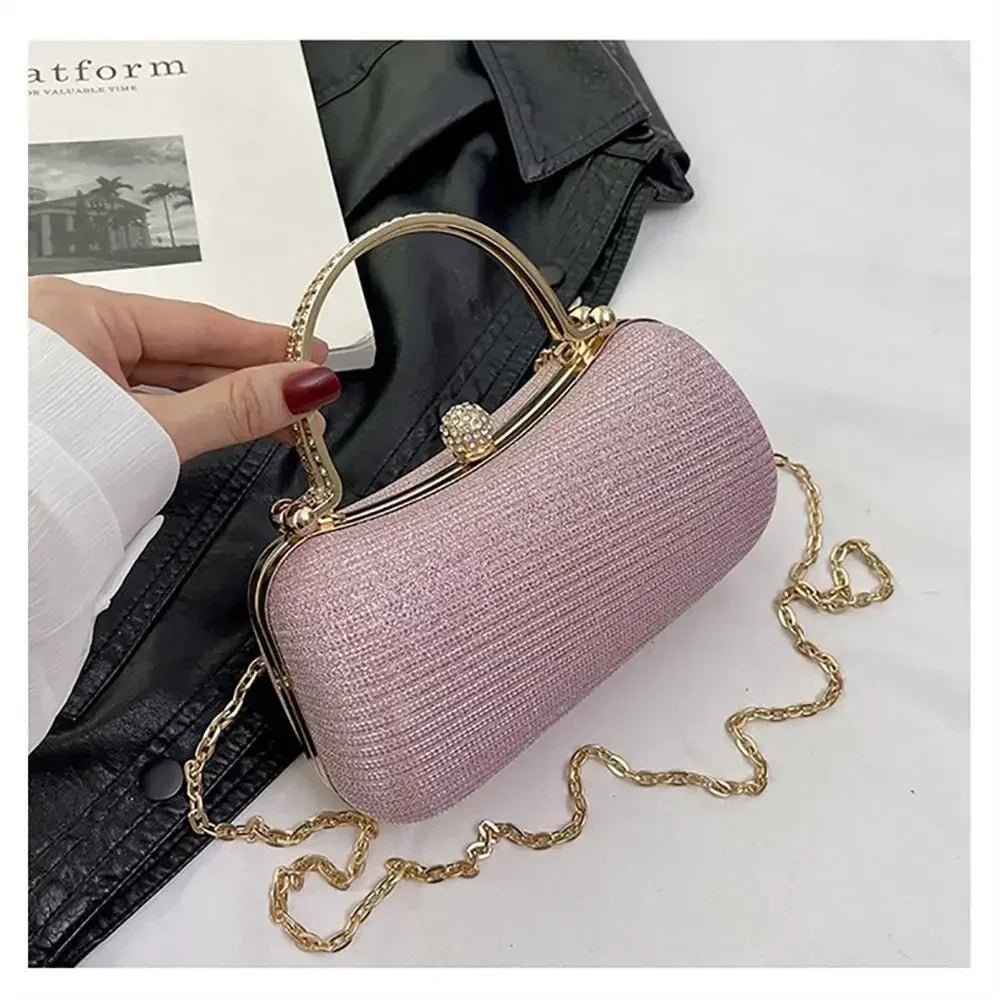 Beaded Egg-Shape Evening Bag with Chain - Luzilly Bridal & Apparel