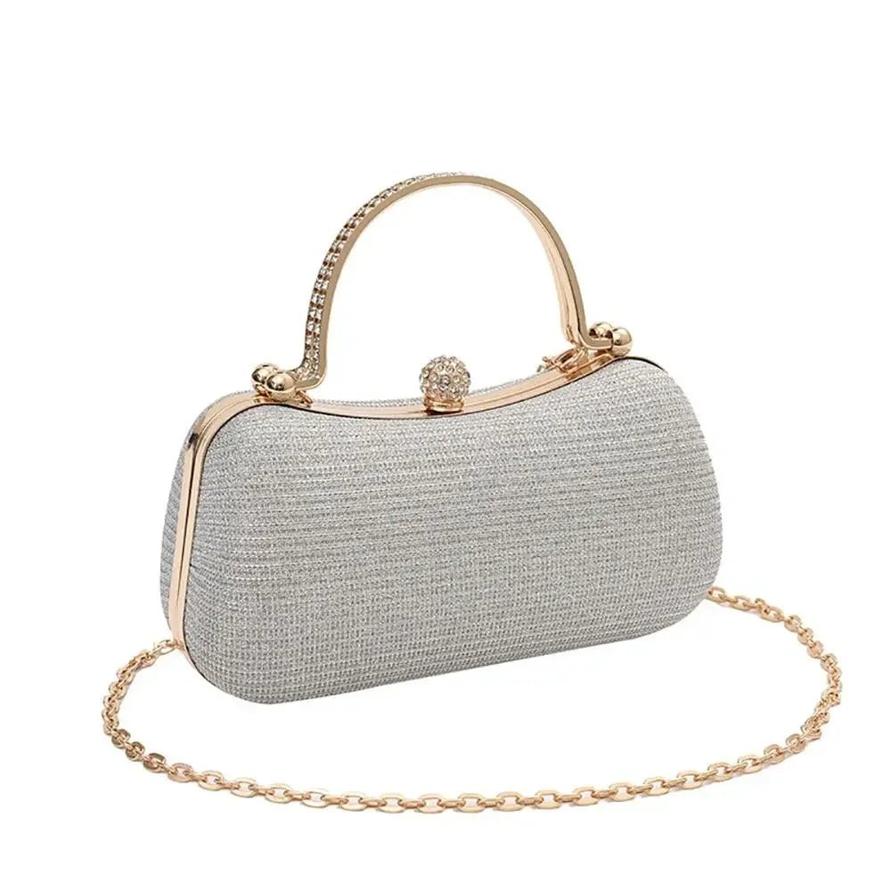 Beaded Egg-Shape Evening Bag with Chain - Luzilly Bridal & Apparel
