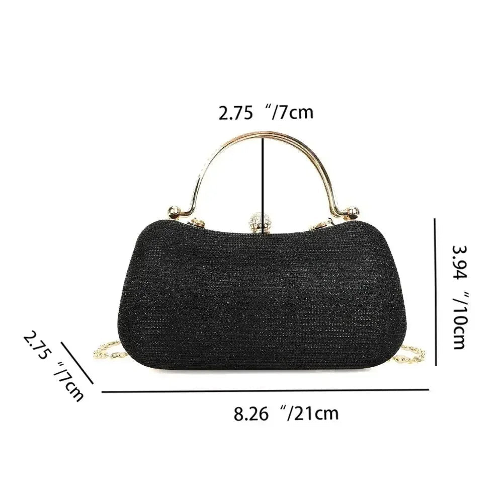 Beaded Egg-Shape Evening Bag with Chain - Luzilly Bridal & Apparel