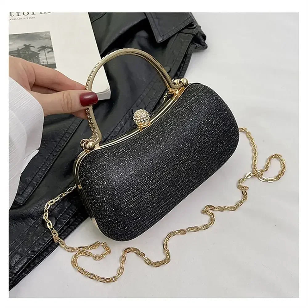 Beaded Egg-Shape Evening Bag with Chain - Luzilly Bridal & Apparel