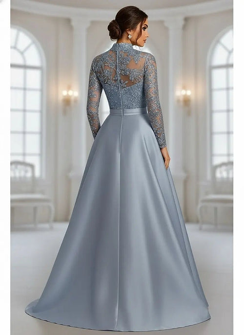 Beaded Embroidered A-Line Mother of the Bride Dress - Luzilly Bridal & Apparel