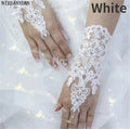 Beaded Lace Short Fingerless Bridal Gloves - Luzilly Bridal & Apparel