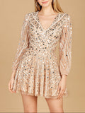 Beaded Long Sleeve Bridal Cocktail Short- OUTLET - Luzilly Bridal & Apparel