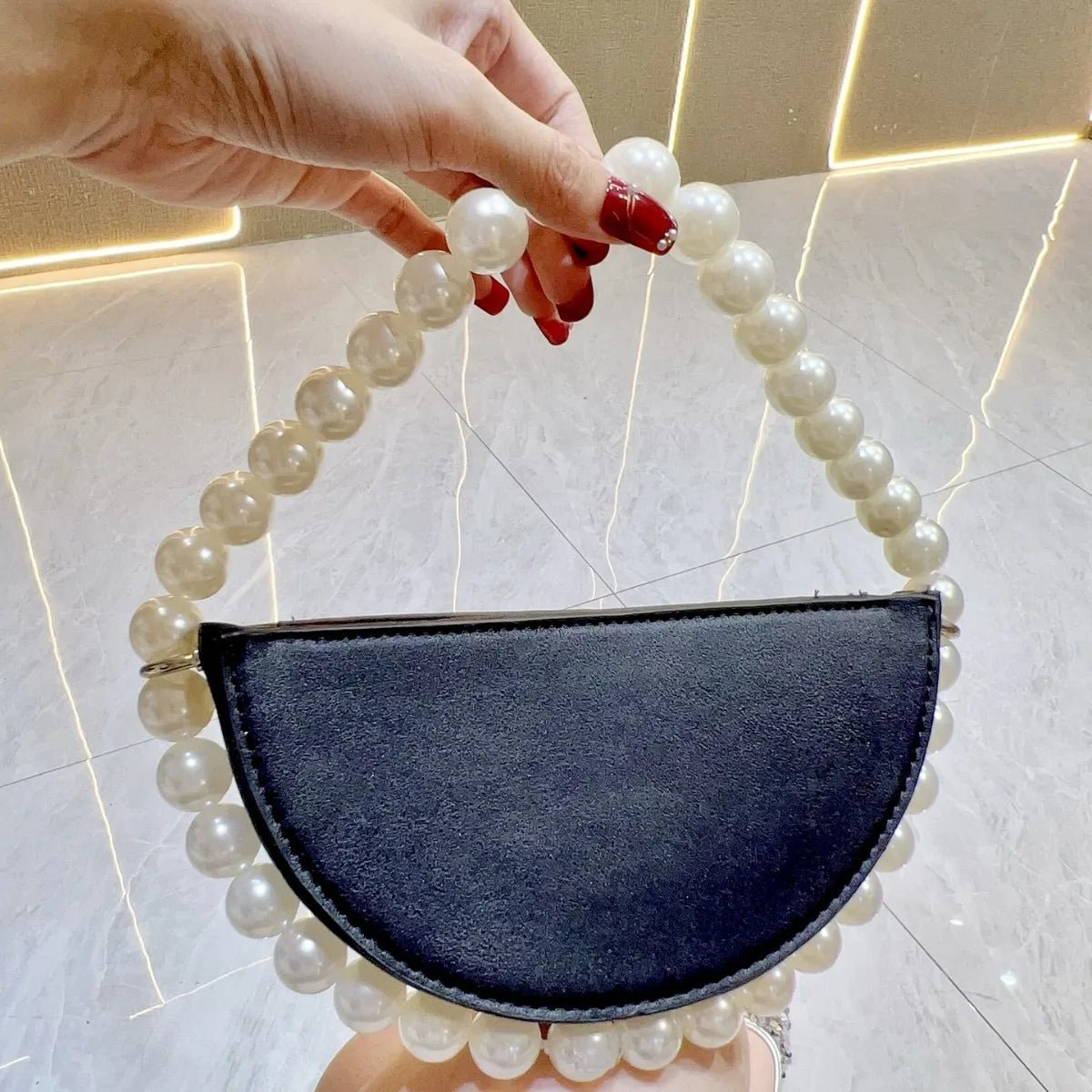 Beaded Pearl Frame Evening Bag - Luzilly Bridal & Apparel