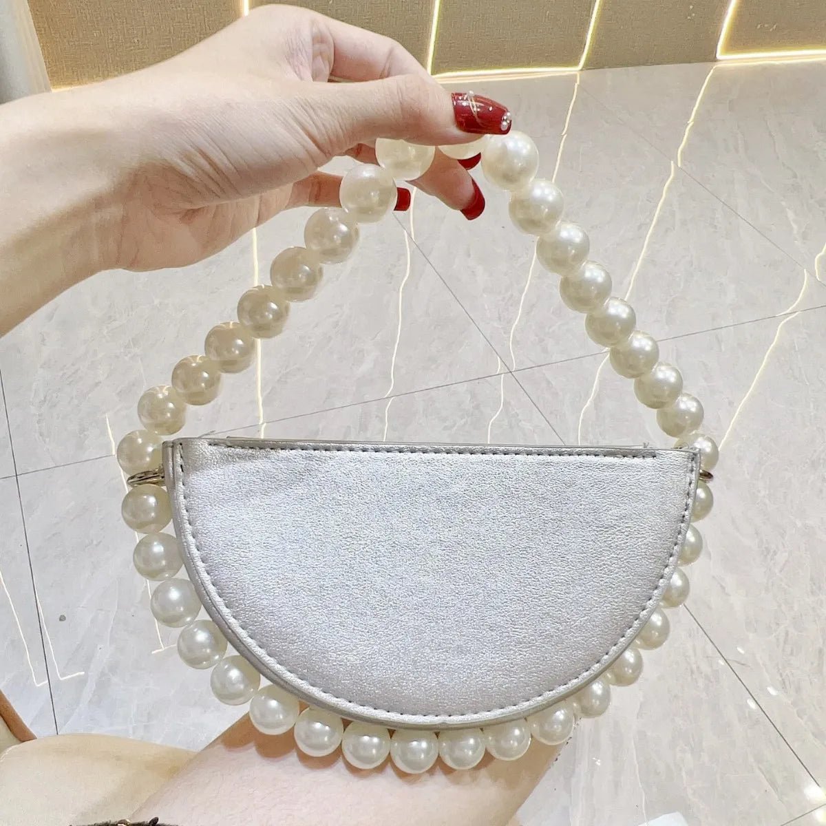 Beaded Pearl Frame Evening Bag - Luzilly Bridal & Apparel