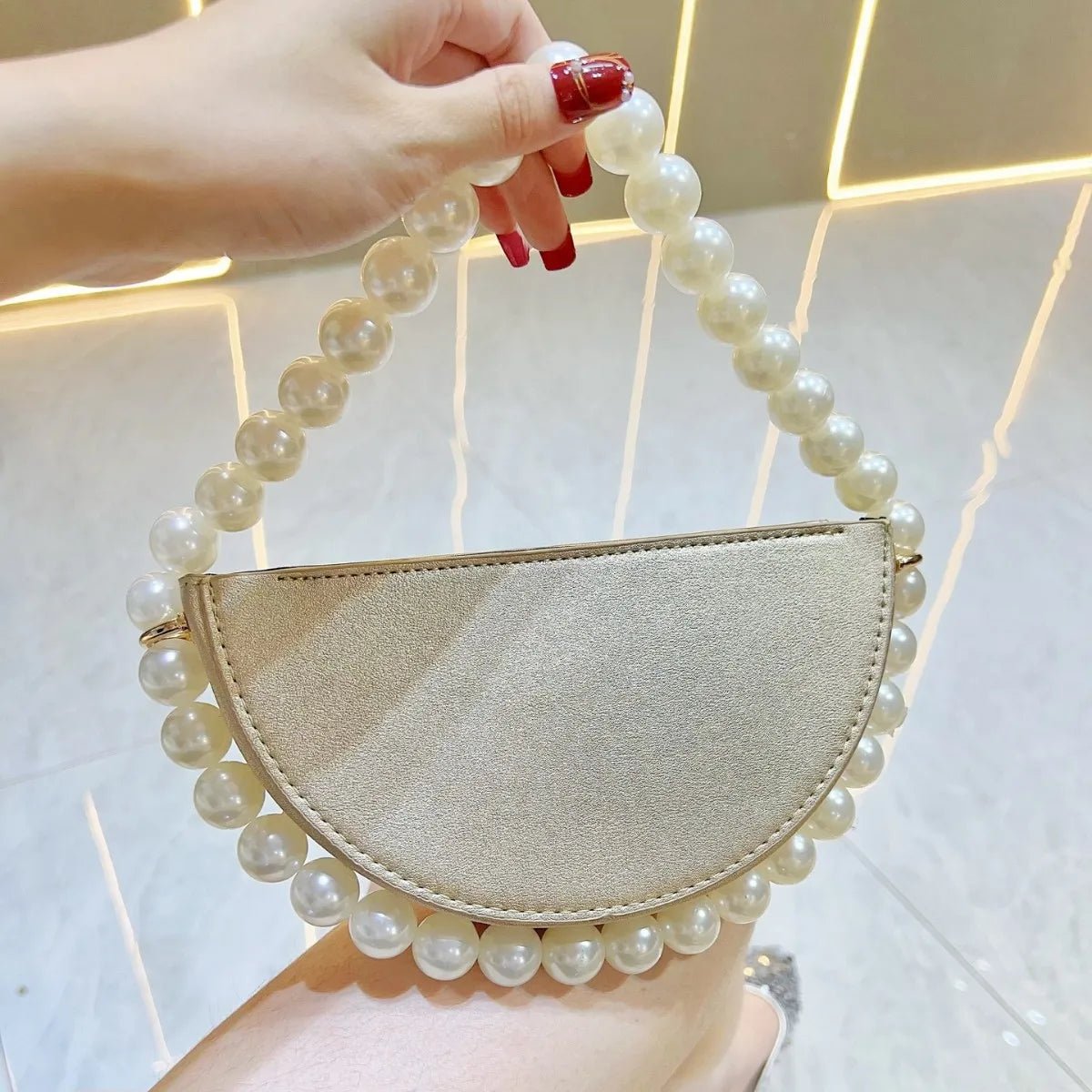 Beaded Pearl Frame Evening Bag - Luzilly Bridal & Apparel