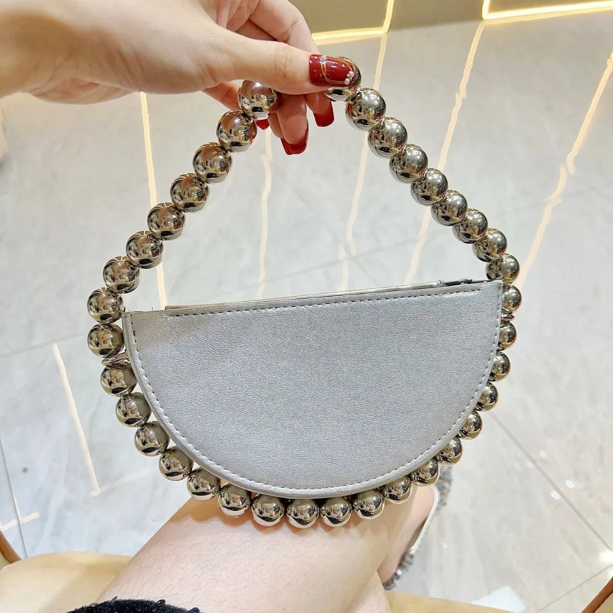 Beaded Pearl Frame Evening Bag - Luzilly Bridal & Apparel