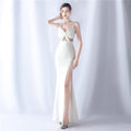 Beaded Rhinestone Evening Dress - Luzilly Bridal & Apparel