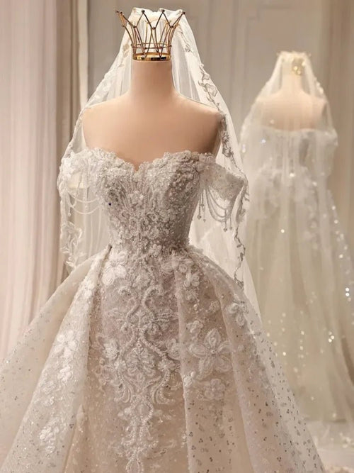 Beaded Sleeveless Mermaid Wedding Gown - Luzilly Bridal & Apparel