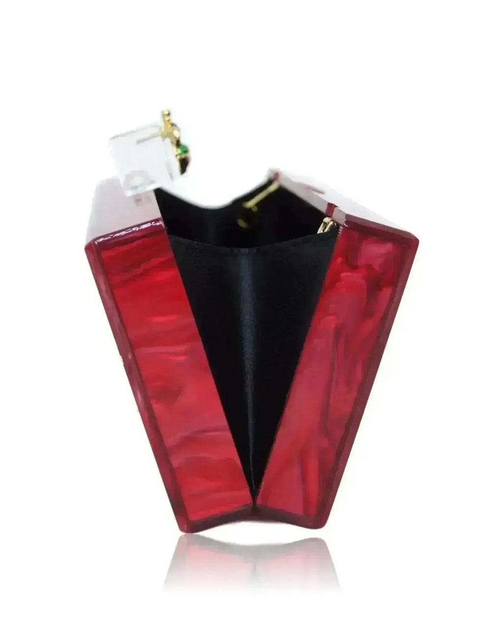 Bee Red Pearl Acrylic Box Clutch - Luzilly Bridal & Apparel
