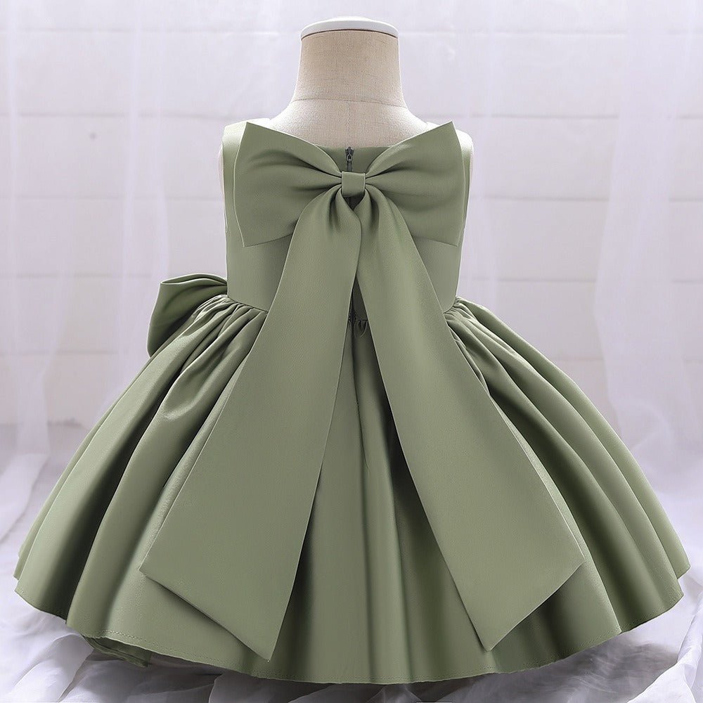 Big Bow Flower Girl Birthday Wedding Dress -  BAAA51110008 - Luzilly Bridal & Apparel