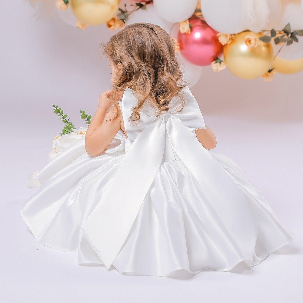 Big Bow Flower Girl Birthday Wedding Dress -  BAAA51110008 - Luzilly Bridal & Apparel