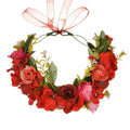 Big Red Rose Blossom Hair Band Bridal Flower Ring Hair Band - Luzilly Bridal & Apparel