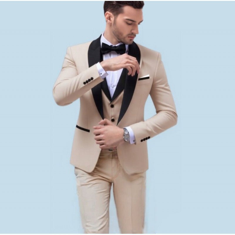 Big Size Men's Suit Set Business Formal Slim Fit Version Casual Tuxedo Two-Piece Set Groom Wedding Dress - Luzilly Bridal & Apparel