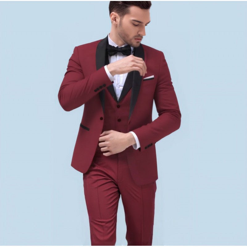 Big Size Men's Suit Set Business Formal Slim Fit Version Casual Tuxedo Two-Piece Set Groom Wedding Dress - Luzilly Bridal & Apparel