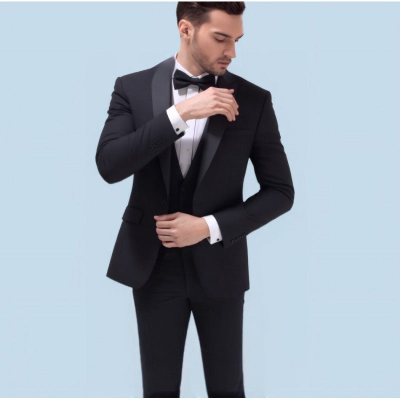 Big Size Men's Suit Set Business Formal Slim Fit Version Casual Tuxedo Two-Piece Set Groom Wedding Dress - Luzilly Bridal & Apparel