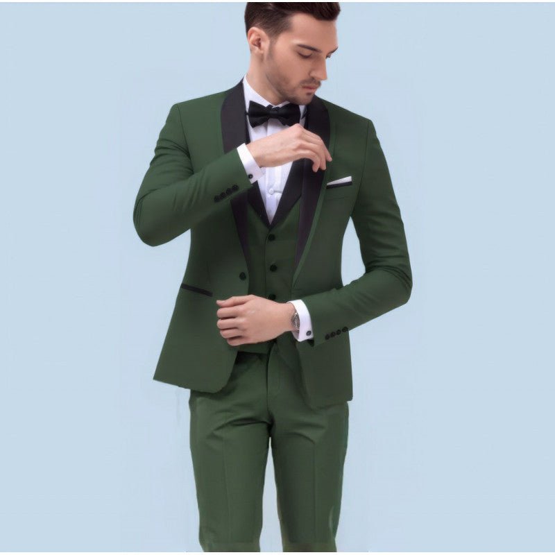 Big Size Men's Suit Set Business Formal Slim Fit Version Casual Tuxedo Two-Piece Set Groom Wedding Dress - Luzilly Bridal & Apparel